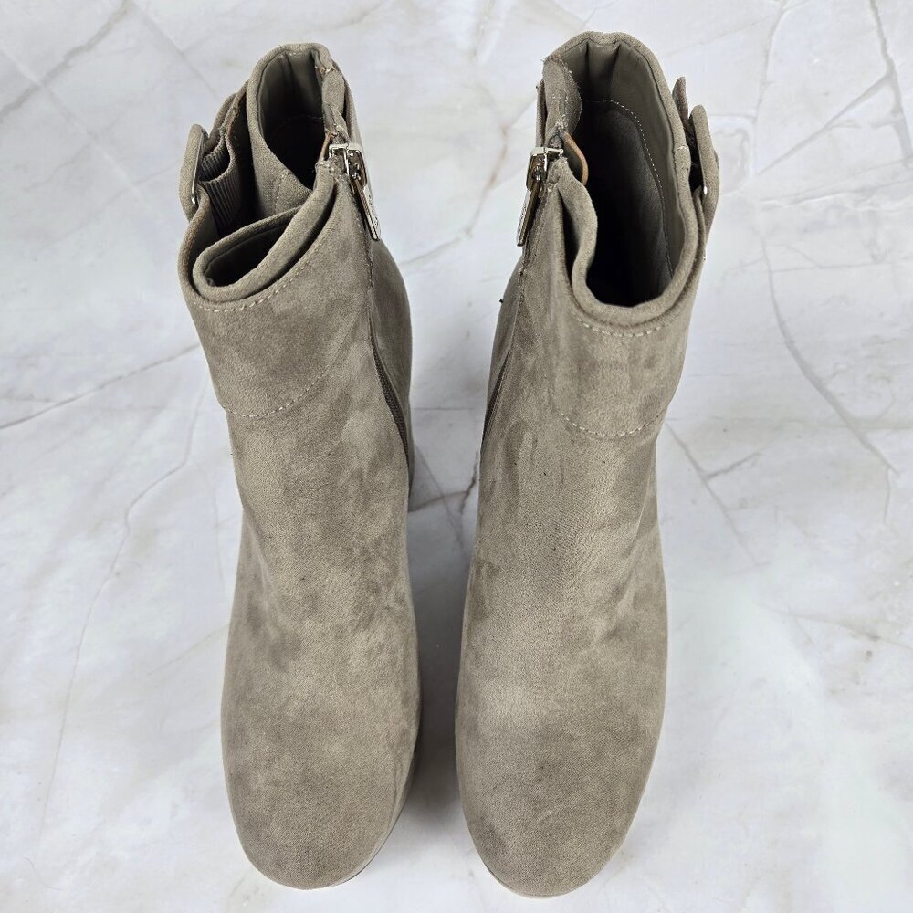 Circus Sam Edelman Alie Size 8M Flint Grey Platform Booties Suede Leather NWT - Picture 5 of 16